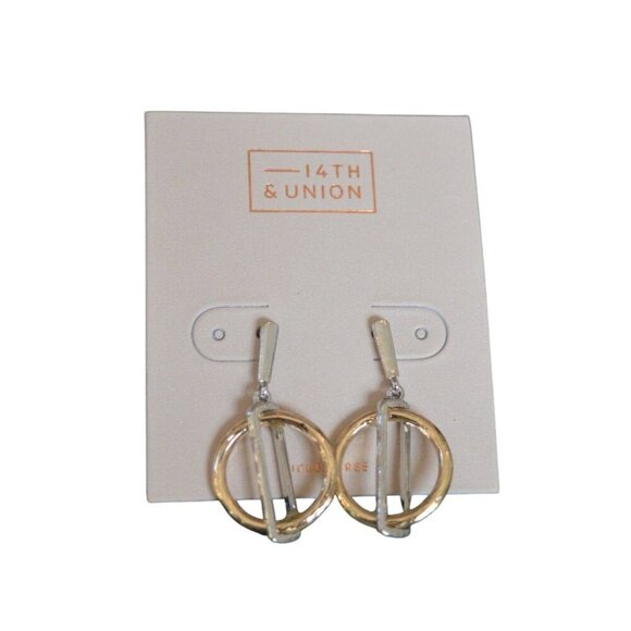 14th & Union Gold  Silver Tone Geometric Drop Earrings - Picture 1 of 5